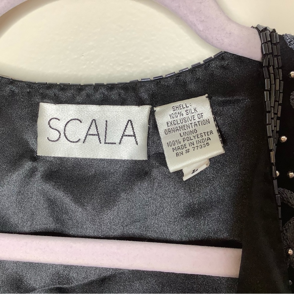 < Vintage Scala Beaded Jacket Size Large > - image 3